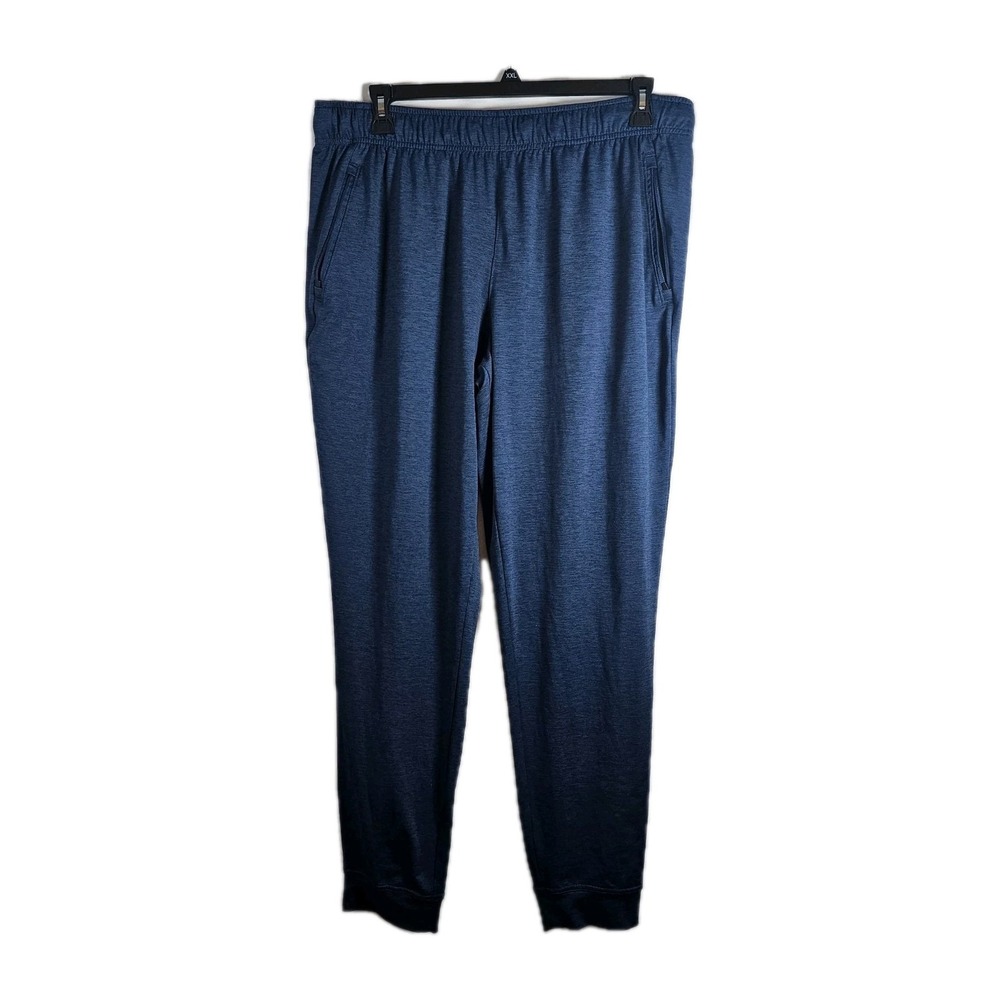 Glacier Men's Performance tapper leg Jogger pants‎ Wicking Zipper Pocket Blue XL